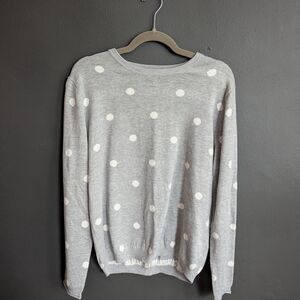 H&M Light Gray Polka Dot Crewneck Sweater